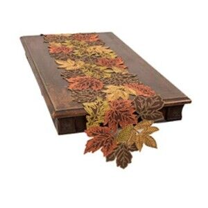 Xia Home Fashions Autumn Leaves Table Runner, 15''x90'', Brown